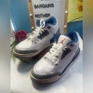 Air Jordan 3 Retro White Blue Cement Youth Size 5.5Y